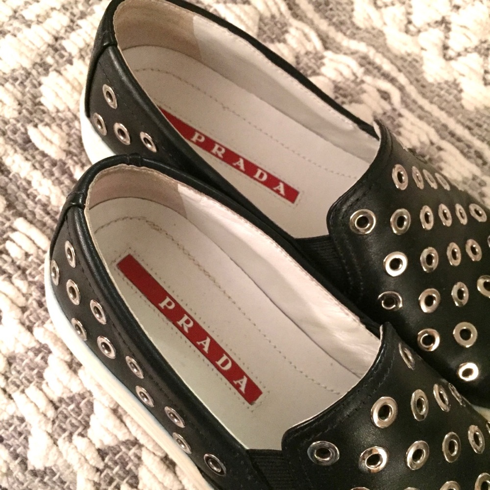 Prada grommet slip on sneaker 36.5 - Picture 3 of 5
